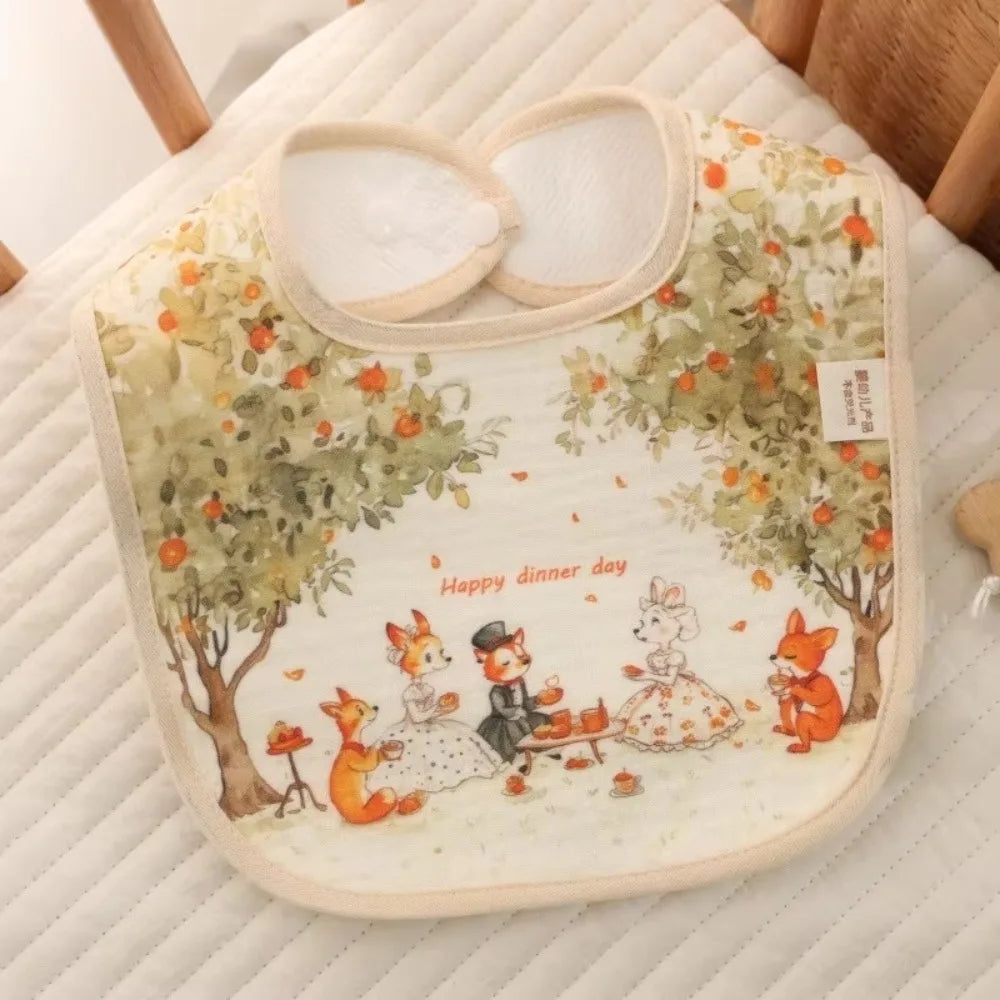 Durable Cotton Baby Bibs Adjustable Neck Waterproof Burp Clothes Baby Care Absorbent Eating Protector for Girls Boys