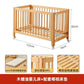 Adjustable Beechwood Baby Crib Convertible Bedside Sleeper with Guardrail Wheels Baby Bassinet Nest Bed Child Sleep with Wheels