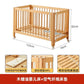 Adjustable Beechwood Baby Crib Convertible Bedside Sleeper with Guardrail Wheels Baby Bassinet Nest Bed Child Sleep with Wheels