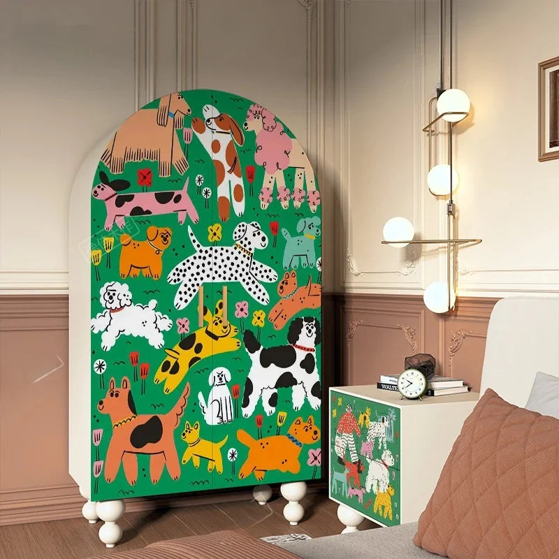 Medium Wooden Wardrobe Storage Portable Children Bedroom Closet Organizer Girls Teen Furniture Home
