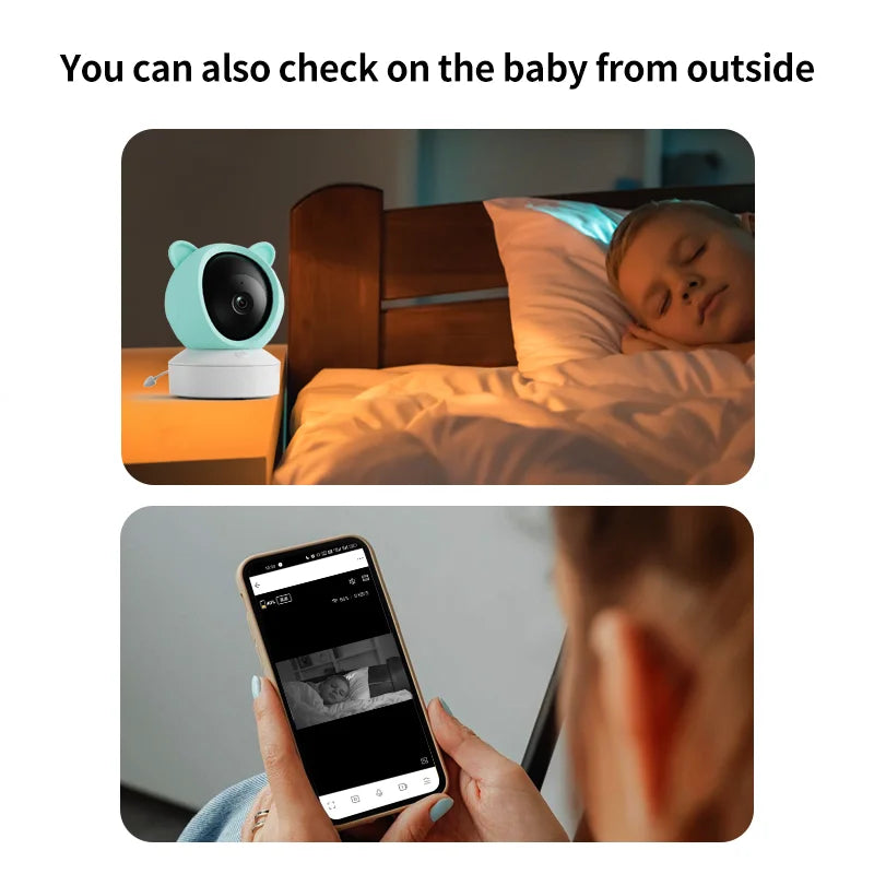 Tuya WIFI remote control Bluetooth connection 2K 3MP monitoring camera one-click call indoor security two-way call baby monitor