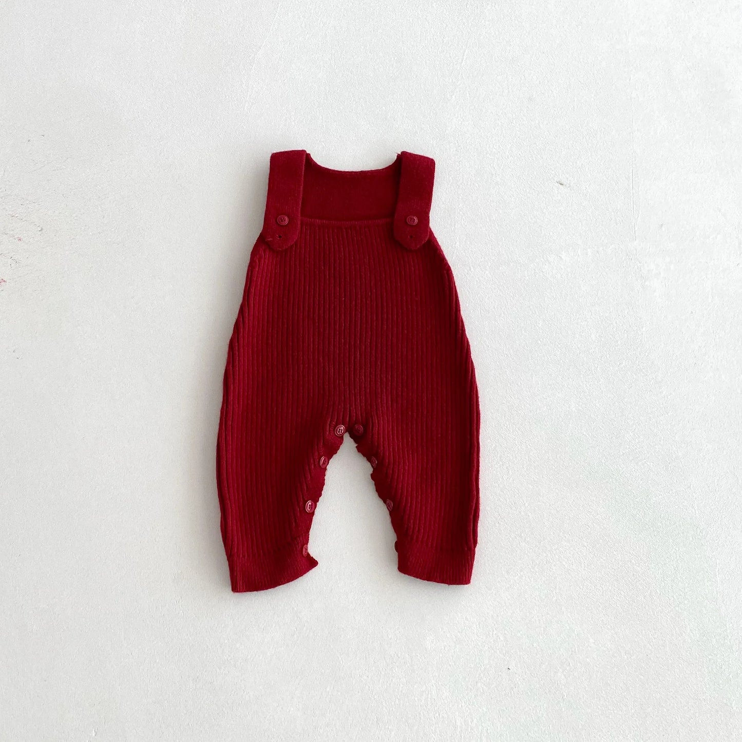 Knit Baby Overalls Romper Multi-Earthy Color Adjustable Buttons Autumn Winter New Outfit 0-3Y Kids Clothing