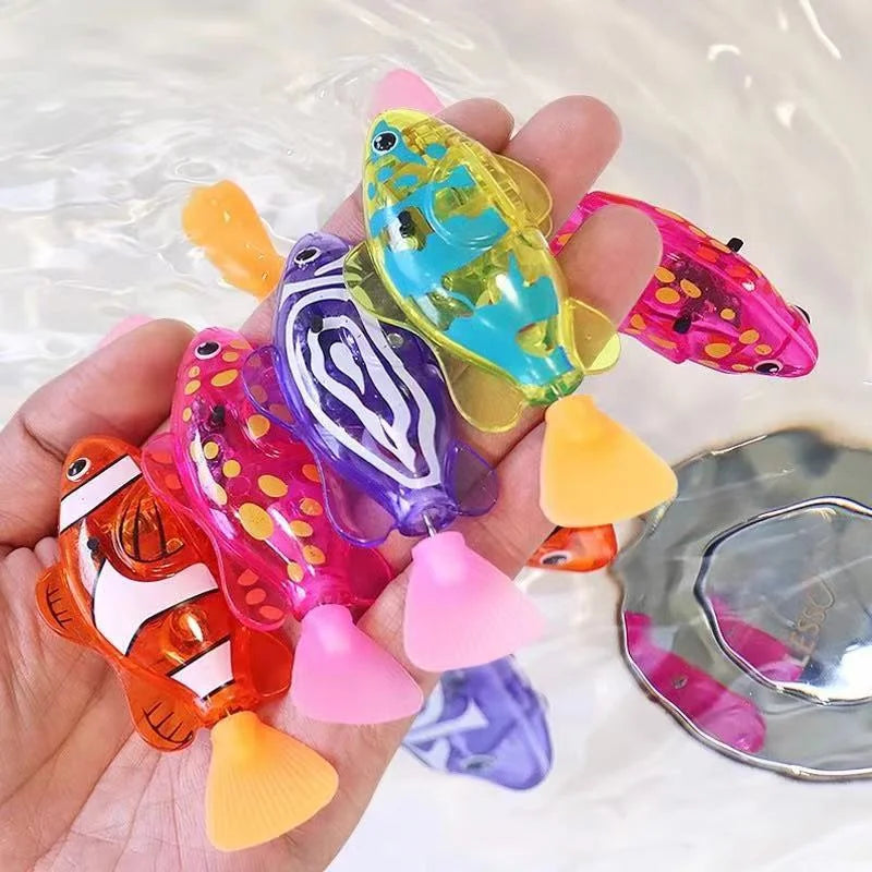 Children's Party Ectronic Fish Light Induction Shower Interactive Swimming Water Play Pet Simulation Fish Toys Holiday Gifts