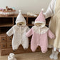 Cozy Floral Baby Romper with Detachable Hood