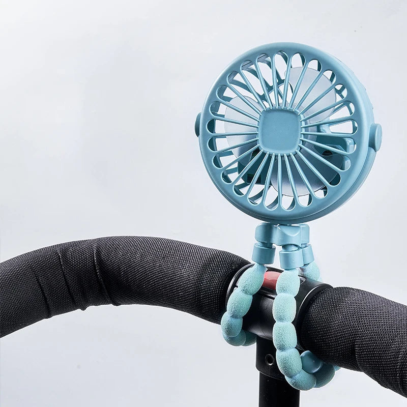 Baby Stroller Fan Mini Portable Outdoor Fan USB 3 Speed Flexible Octopus Fan Tripod Clip on Handheld Fan for Stroller Crib