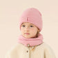 Cotton Baby Hat Scarf Glove Set Winter kids Hats Scarf Set Knitted Warm Hat Children's Beanie with Neck Warmer Girls Cap