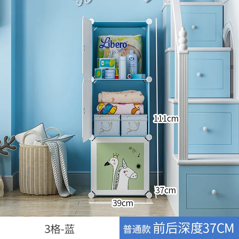 Plastic Kids Closet Baby Clothes Partitions Bedroom Organizer Cube Shelves Wardrobe Modern Small Guarda Roupa Home Furniture