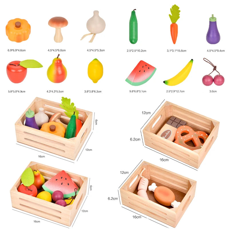 Wooden Dessert & Food Playset – Montessori Fun!