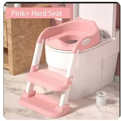 Children's Potty Training Seat – Folding Toilet Ladder with Adjustable Step Stool