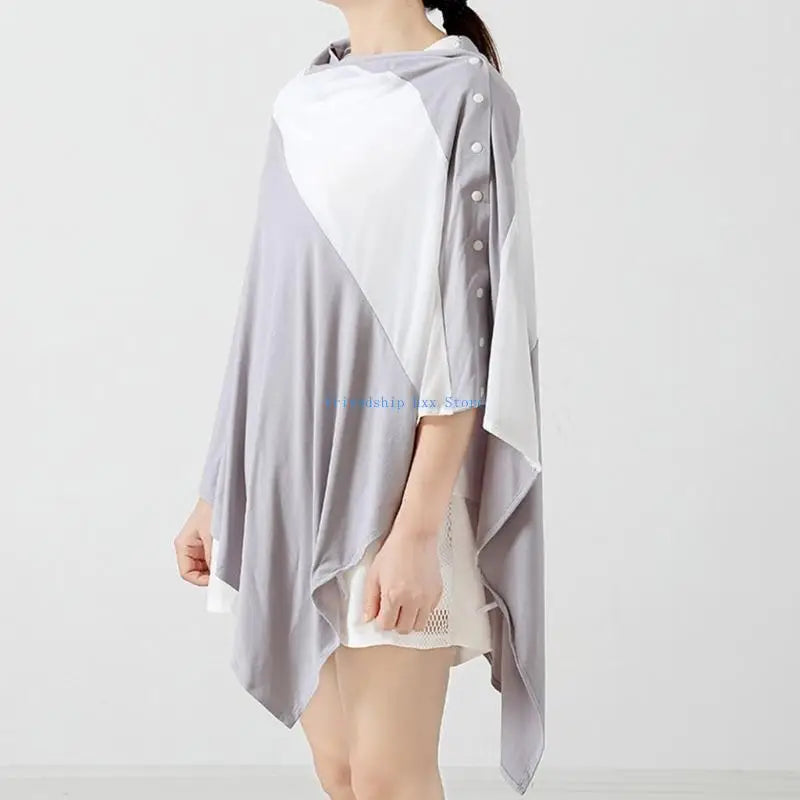 F1CB Upgrades Nursing Cover Scarf Breastfeeding Apron Soft & Breathable Privacy Feeding Shawl Pram Sunshade Fiber for Moms