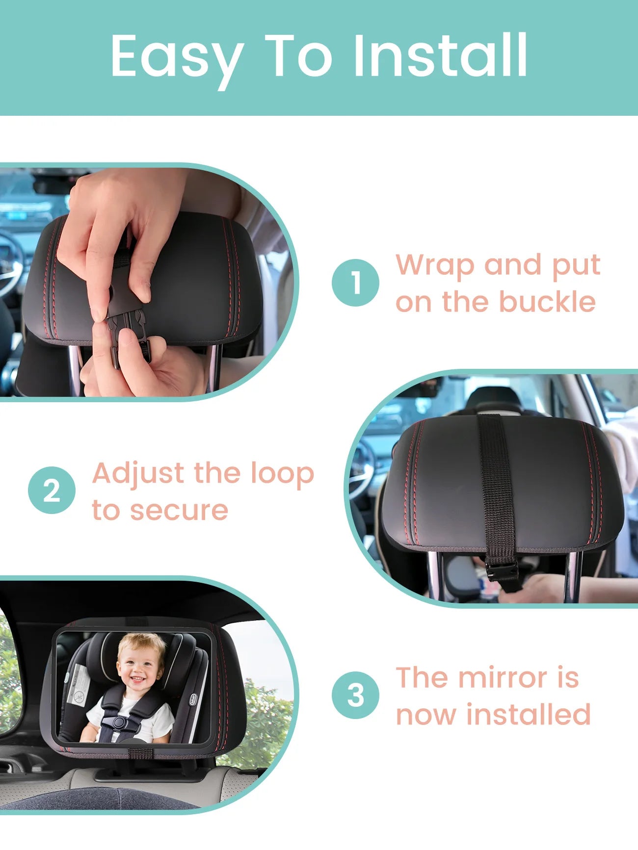 1PC New Style Wide-Angle Baby Car Mirror Rear Seat Safety Square Monitor for Baby or Child Seats