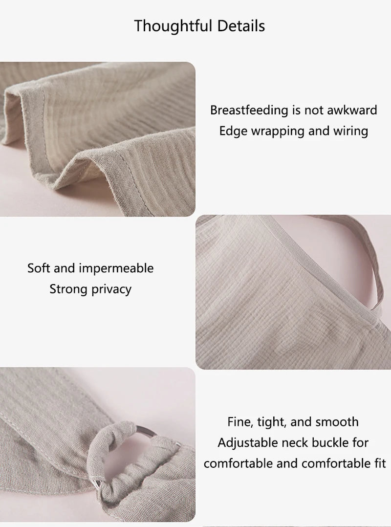 Soft 100% Cotton Breathable Nursing Covers Muslin Nursing Cover Apron for Mom Privacy Breastfeeding Stroller Cover Accessories