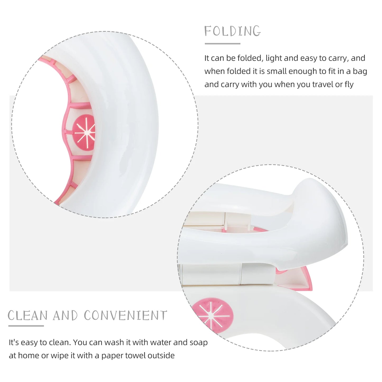 Folding Portable Kids Toilet Seat – Compact Travel Potty for Outdoor & Camping
