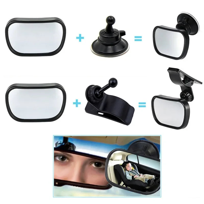 2 In 1 Kids Monitor Baby Rear View Mirror In-Car Baby Observation Mirror Car Rear Seat Child Safety Mirror Easy Installation