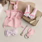 Newborn Baby Gift Set – Soft Cotton Towel, Rabbit Cuddle, Socks & Brush