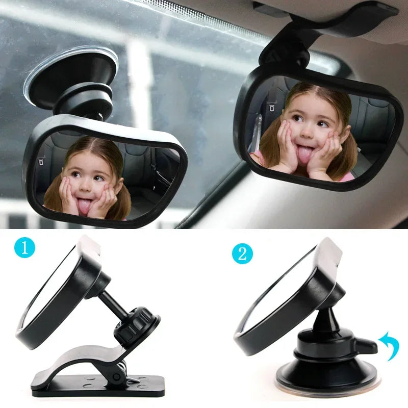 2 In 1 Kids Monitor Baby Rear View Mirror In-Car Baby Observation Mirror Car Rear Seat Child Safety Mirror Easy Installation