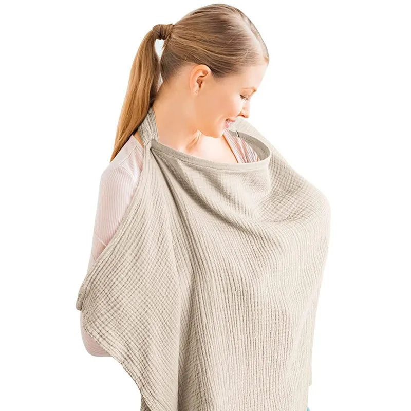 Soft 100% Cotton Breathable Nursing Covers Muslin Nursing Cover Apron for Mom Privacy Breastfeeding Stroller Cover Accessories