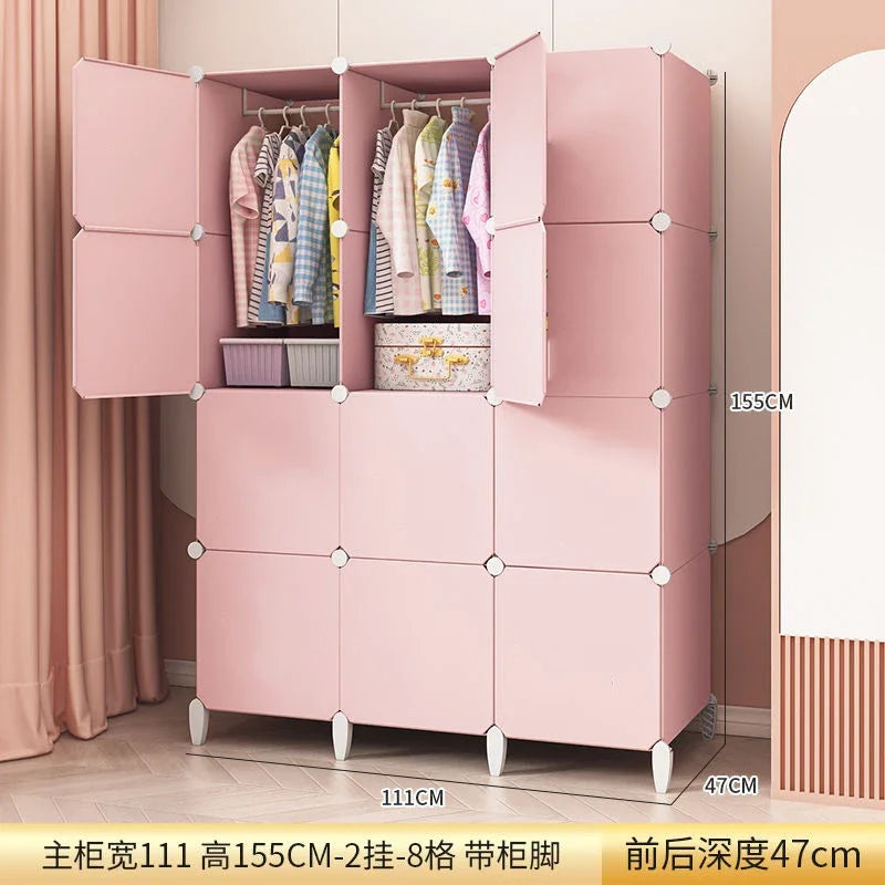Modular Minimalist Wardrobe Space Saving Fabric Display Nordic Modern Wardrobe Living Room Baby Plastic Ropero Salon Furniture