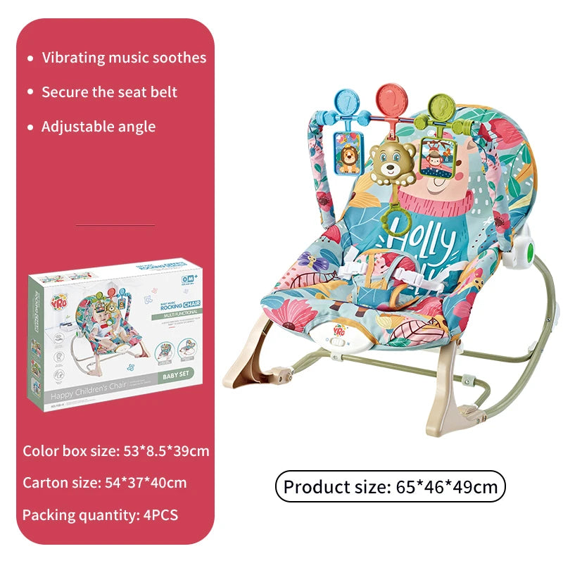 Baby Electric Rocking Chair Cradle Multifunctional Toys with Music Vibration Newborn Cradle Bed Sleep Shaker fit 0-2 Years Old