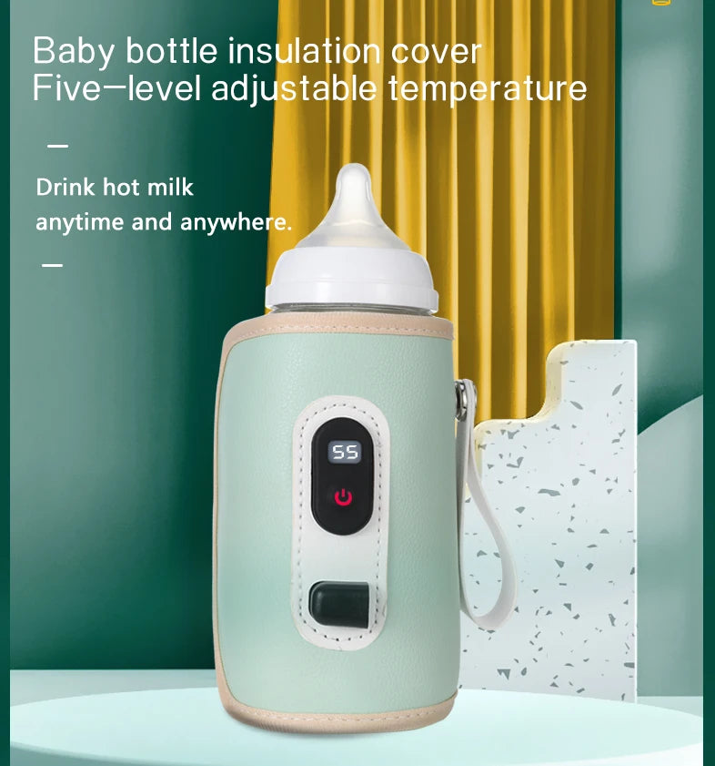 USB Baby Milk Bottle Thermal Bag Universal Digital Display Nursing Bottle Heater Portable Baby Milk Heat Keeper for Traveling