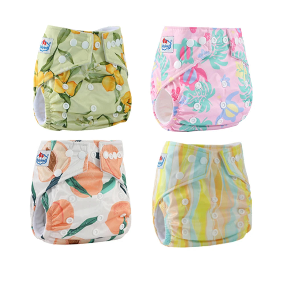 Babyland Reusable Cloth Diapers – 4-Pack Waterproof & Eco-Friendly for Sensitive Skin
