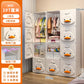 2025 Kids Wardrobe: Stainless Steel Storage Cabinet, Double Door Design Eco-Friendly & Child-Safe Easy Assembly Home Nursery