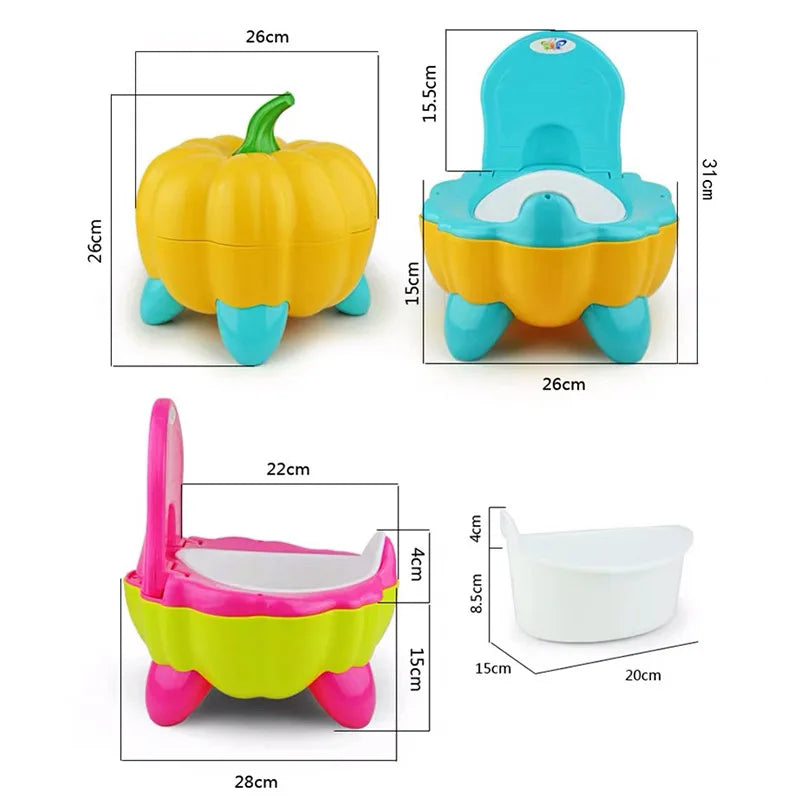 Pumpkin-Shaped Baby Potty – Portable Cartoon Toilet Trainer for Kids