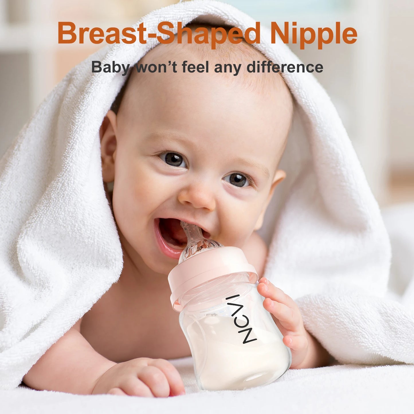NCVI 140ml Breast Milk Bottles – 2-Pack, Anti-Colic, BPA-Free with Nipples & Caps