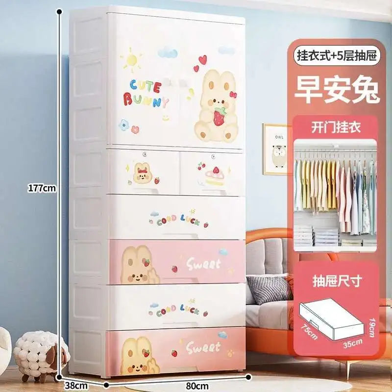 Bedroom Closet Wardrobe Storage Cabinet Plastic Cupboard Partitions Wardrobe Bedroom Baby Chest Guarda Roupa Home Furniture