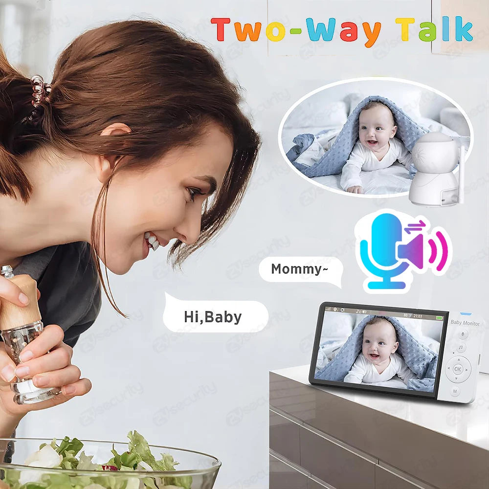 Babyphone avec audio bidirectionnel et caméra nounou PTZ