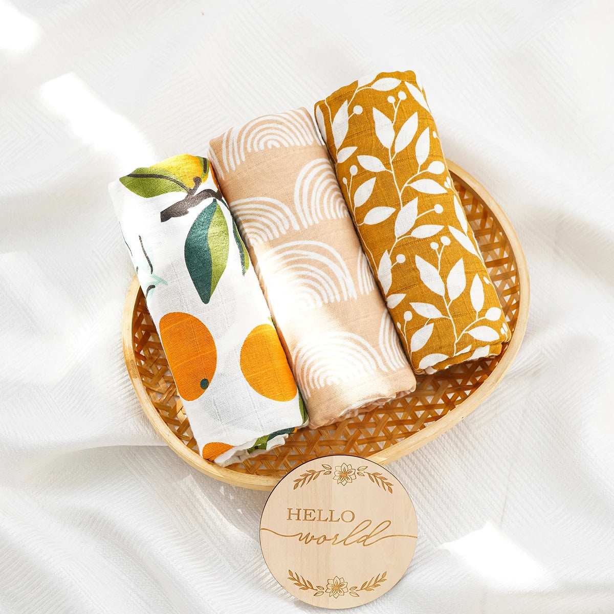 Happyflute 3Pcs/Pack Baby Muslin Swaddle 100% Cotton Baby Blanket Wrap For Newborn Baby