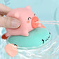 Pull & Go baby bath toys, pink little pig, cute swimming pig, water spray toy,  bathtub toy, suitable for young children to use