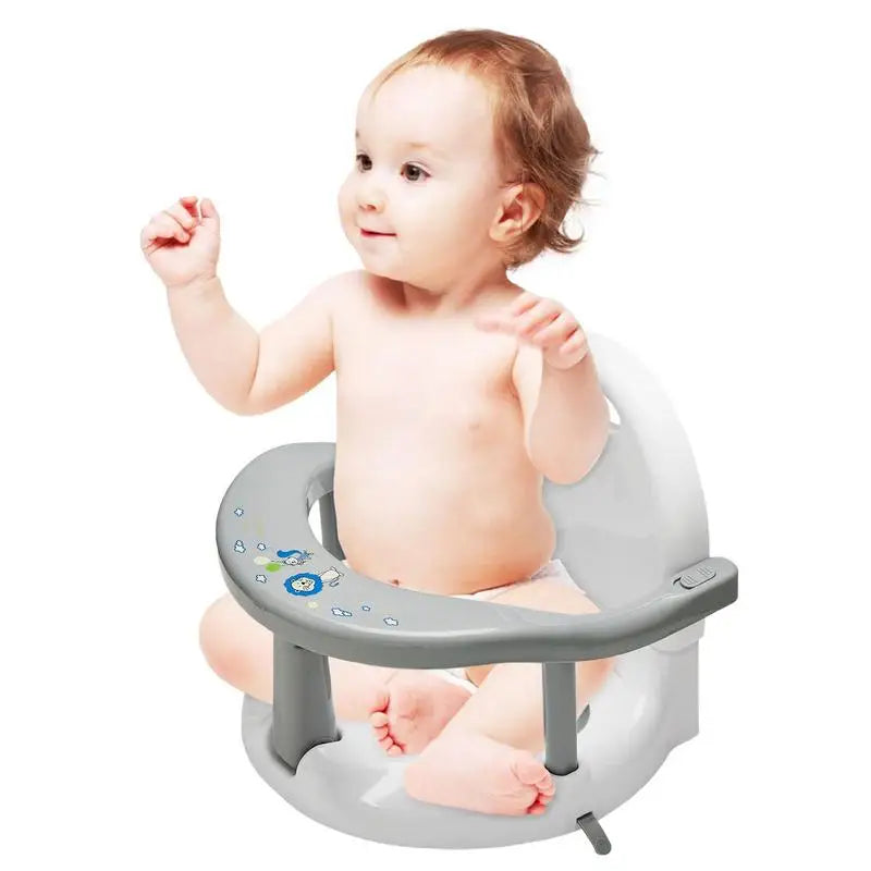 Foldable baby bathtub seat Soft Mat Non-slip baby bath seat bathtub stool with Suction Cups for babies aged 6-18 months