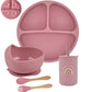 Baby Suction Plate Set – 5P Silicone Bowl, Cup & Utensil