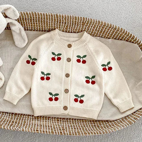 2024 New Autumn Infant Baby Girls Knitted Clothing Set Long Sleeved Knitted Cardigan+Jumpsuit Children Knitted Clothes Suit