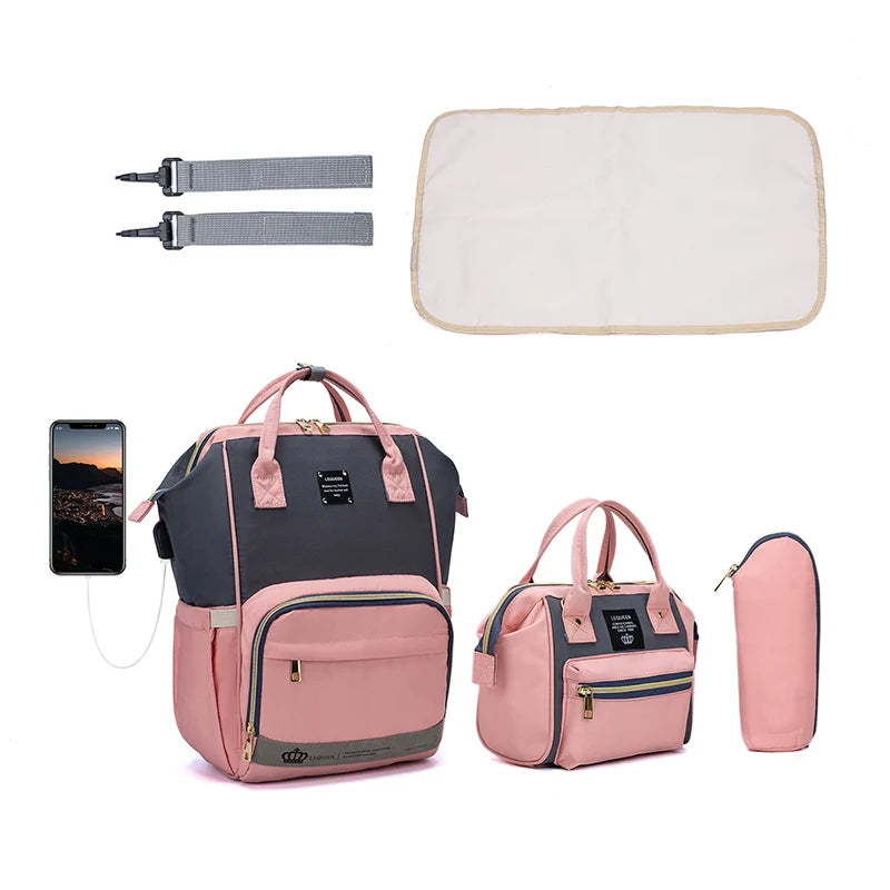 LEQUEEN 5-Piece Diaper Bag Set
