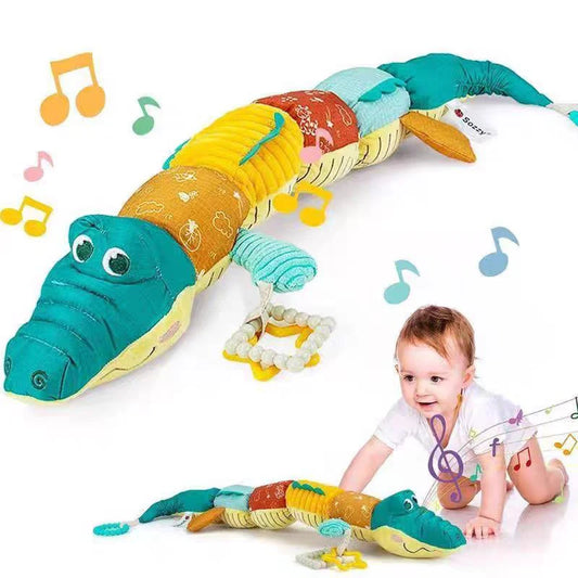 Cartoon Animal Crocodile Musical Caterpillar Toys Soft Plush Chameleon Educational Interactive Toys Newborn Sleep Accompany Toys