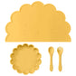 Wholesale BPA Free Silicone Baby Feeding Set 4 Pcs Cartoon Shapes Place Mat Soft Spoon Fork For Kids Newborn Weaning Tableware