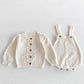 2024 New Autumn Infant Baby Girls Knitted Clothing Set Long Sleeved Knitted Cardigan+Jumpsuit Children Knitted Clothes Suit