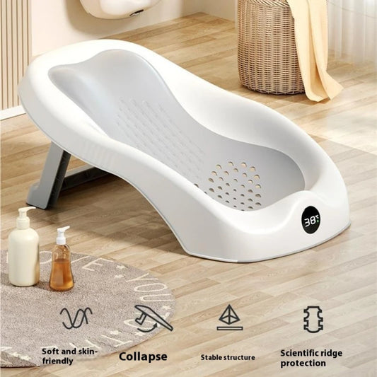 Newborn Butt Washing Artifact Portable Digital Display Temperature Toddler Baby Bath Stand Can Sit Or Lie Bath Stand
