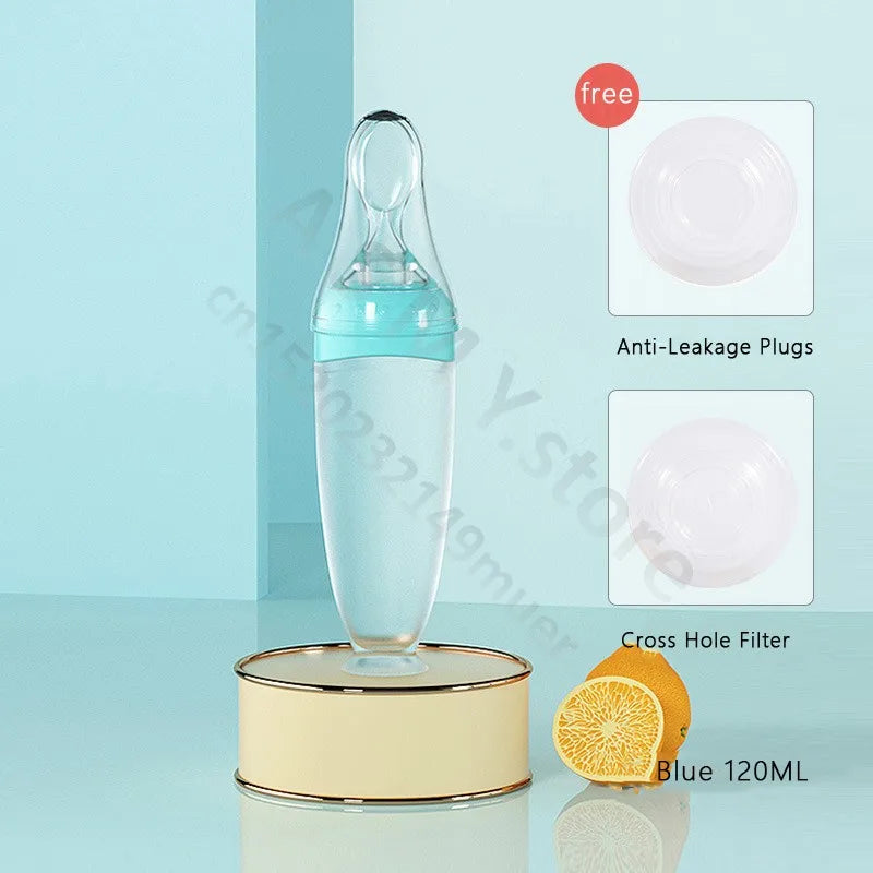 BBET Squeezing Feeding Bottle Silicone Newborn Baby Training Rice Spoon Infant Cerea Food Supplement Feeder Safe Tableware