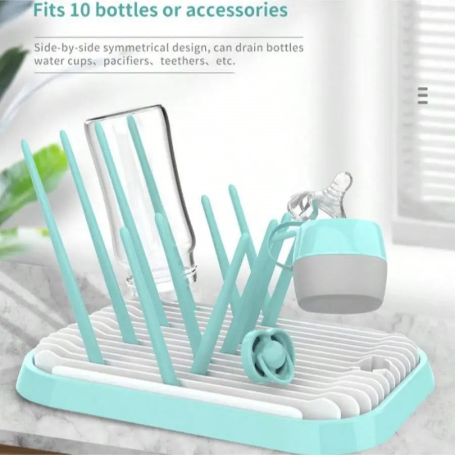 Baby bottle drying rack, multi-functional portable, detachable, two-layer nipple draining rack for baby drying