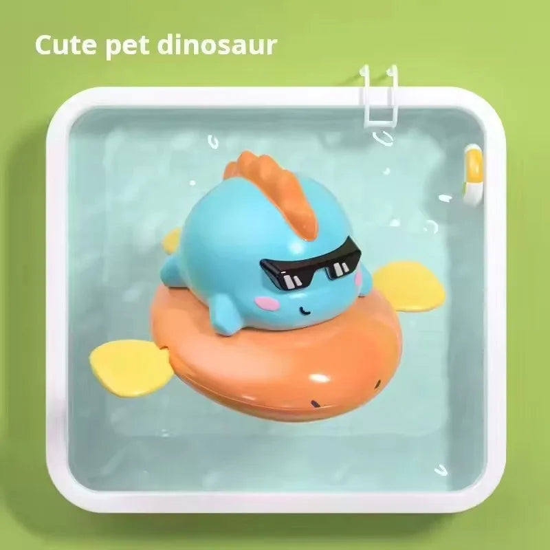 Pull & Go baby bath toys, pink little pig, cute swimming pig, water spray toy,  bathtub toy, suitable for young children to use