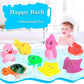 10pcs Preschool Bath Toys Rubber Floating Squeaky Baby Wash Shower Toy Ocean Animals Gift for Toddlers Kids Party Decoration