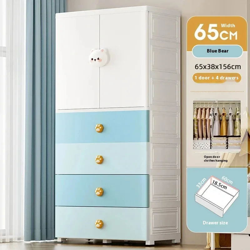 Foldable Storage Cabinet Wardrobe Filing Plastic Chest Modular Wardrobes Baby Cupboard Drawer Armarios Bedroom Furniture