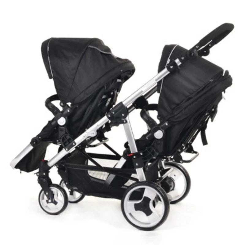 Twin Stroller Foldable Stroller High View Stroller Sit or Lie Down Double Multifunction Trolley Baby Products Strollers Trolleys