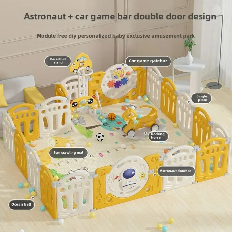 Parc pour bébé pliable avec tapis d'éveil – Sûr et prêt à l'emploi