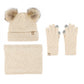Winter Velvet Outdoor Travel Warm Knit Children's Colorful Wool Ball Hat Scarf Gloves Three Piece Set Luxury Holiday Gift