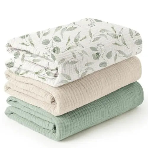 3pcs/set 6-Layer Muslin Swaddle Blanket for Baby Soft Cotton Gauze Receiving Blankets for Newborn Soft Wrap Set Toddler Boy Girl