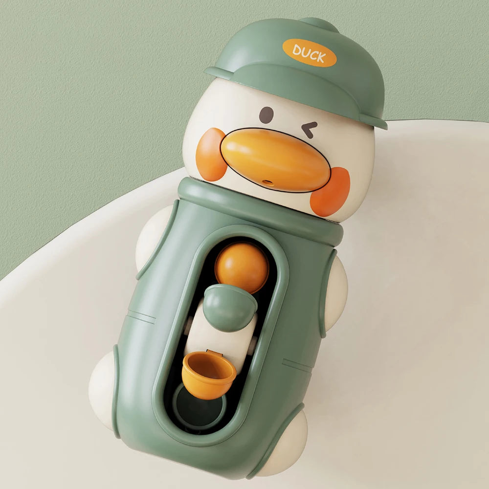 Bath Bathtub Toys for Toddlers Duck Rotatable Waterwheel Bathroom Strong Suckers Water Scoop Fun Bath Toys Kids Gifts